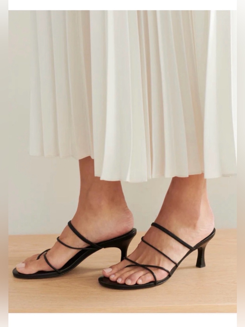 Jenni Kayne Black Strappy Mid-Heel Sandals - Women's Elegant Slip-On